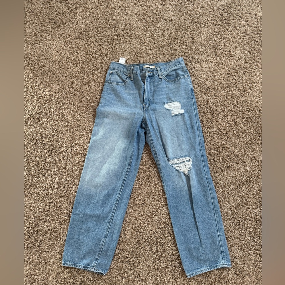 Levi's High Rise Distressed Light Blue Jeans- ‘94 Baggy